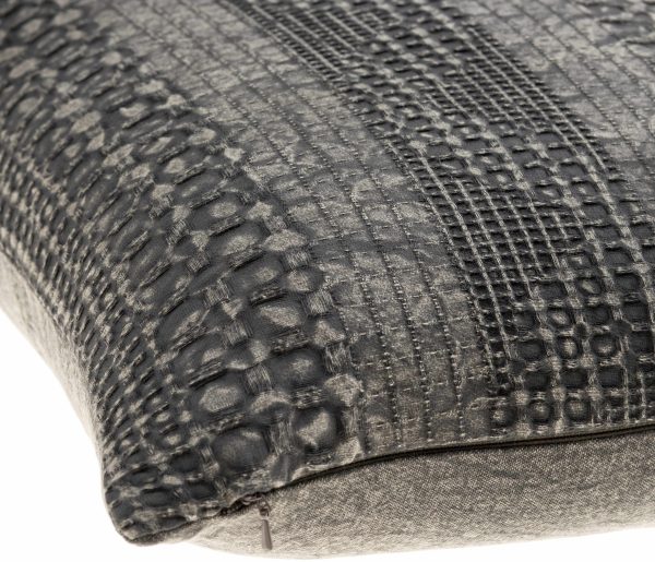 Abha Charcoal Square Throw Pillow Online now - Image 2