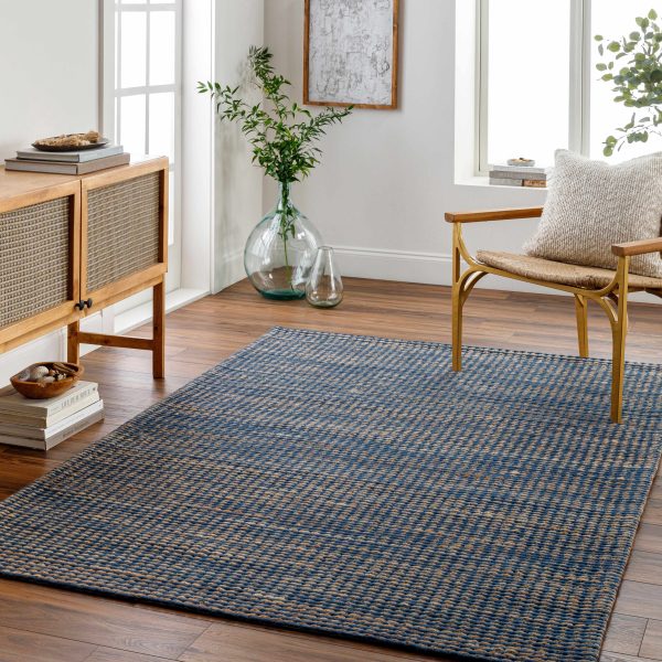 Riki Navy Area Rug For Cheap