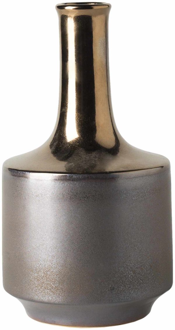 Darliston Chrome Charcoal Ceramic Vase Sale - Image 3
