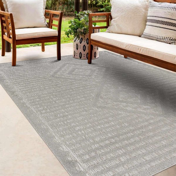 Rune Gray Outdoor Rug - Clearance For Cheap