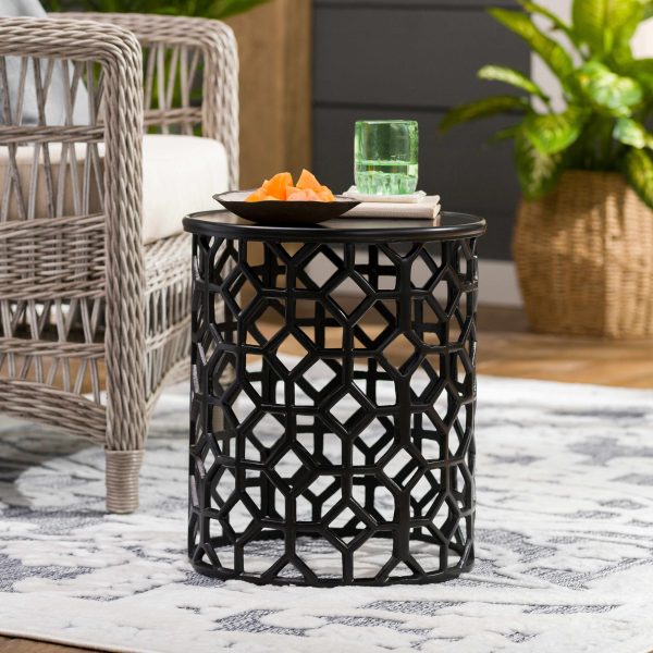 Mailag Black Geometric Metal End Table Online - Image 4