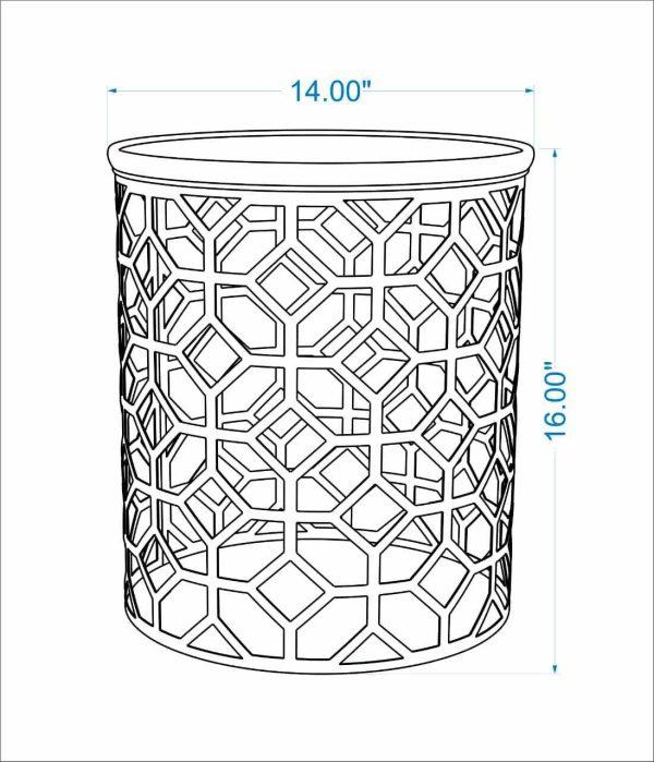 Mailag Black Geometric Metal End Table Online - Image 3